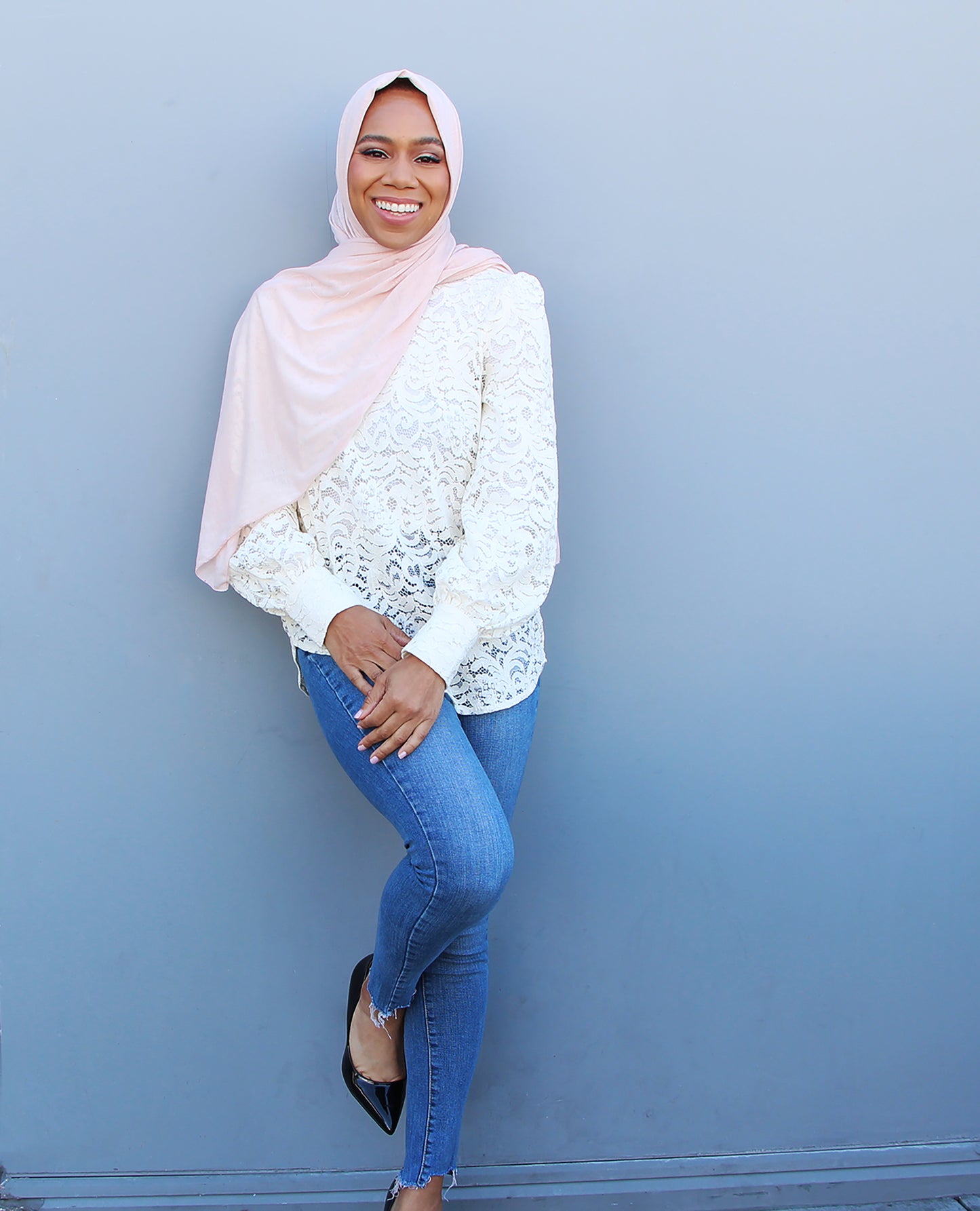 Light Peach Beige Jersey Hijab
