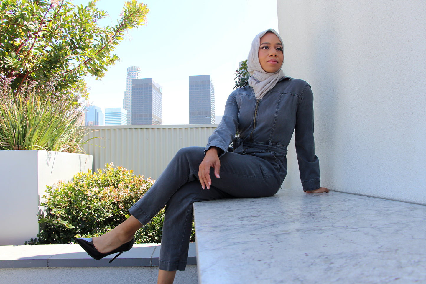 Grey Cotton Hijab