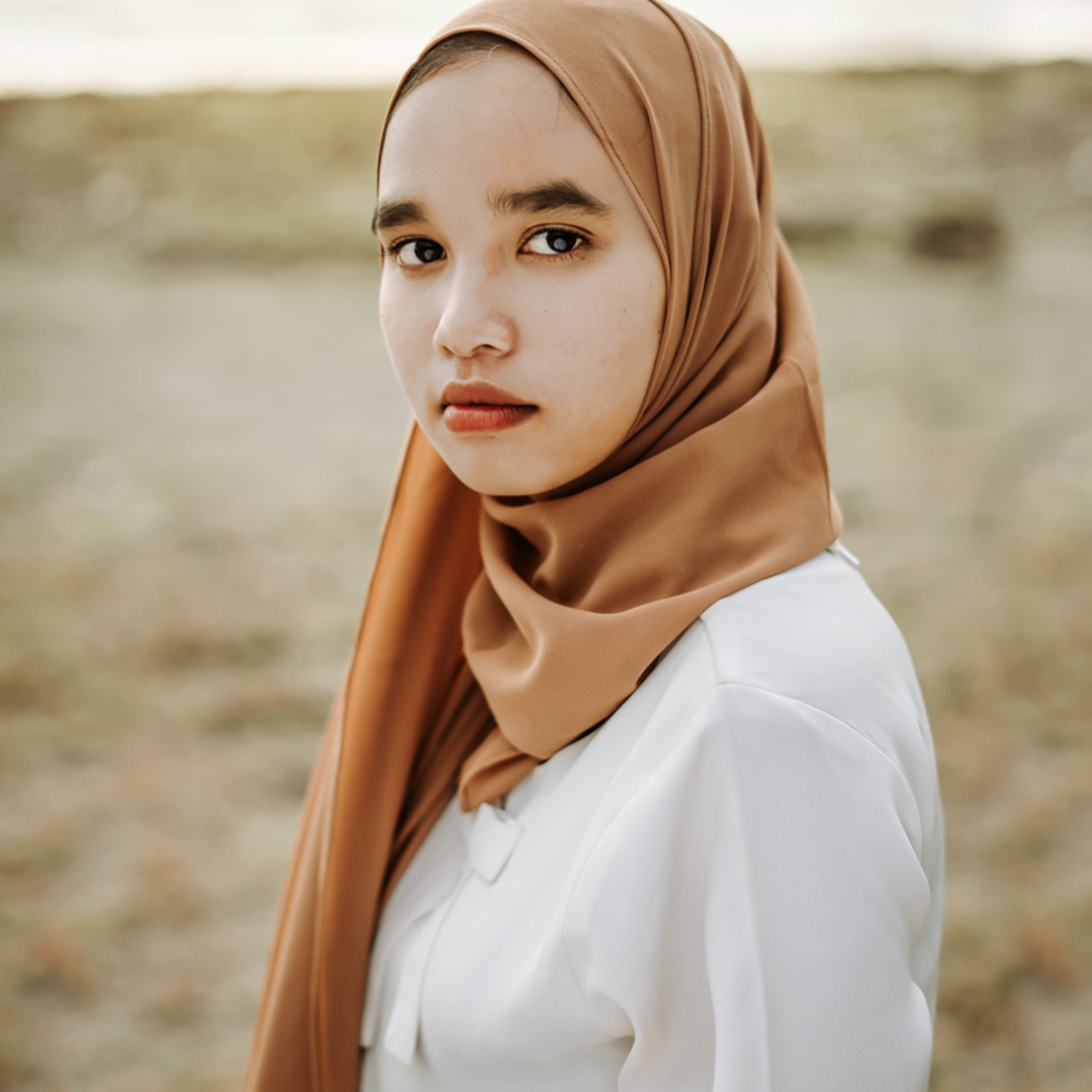 Tan Chiffon Hijab