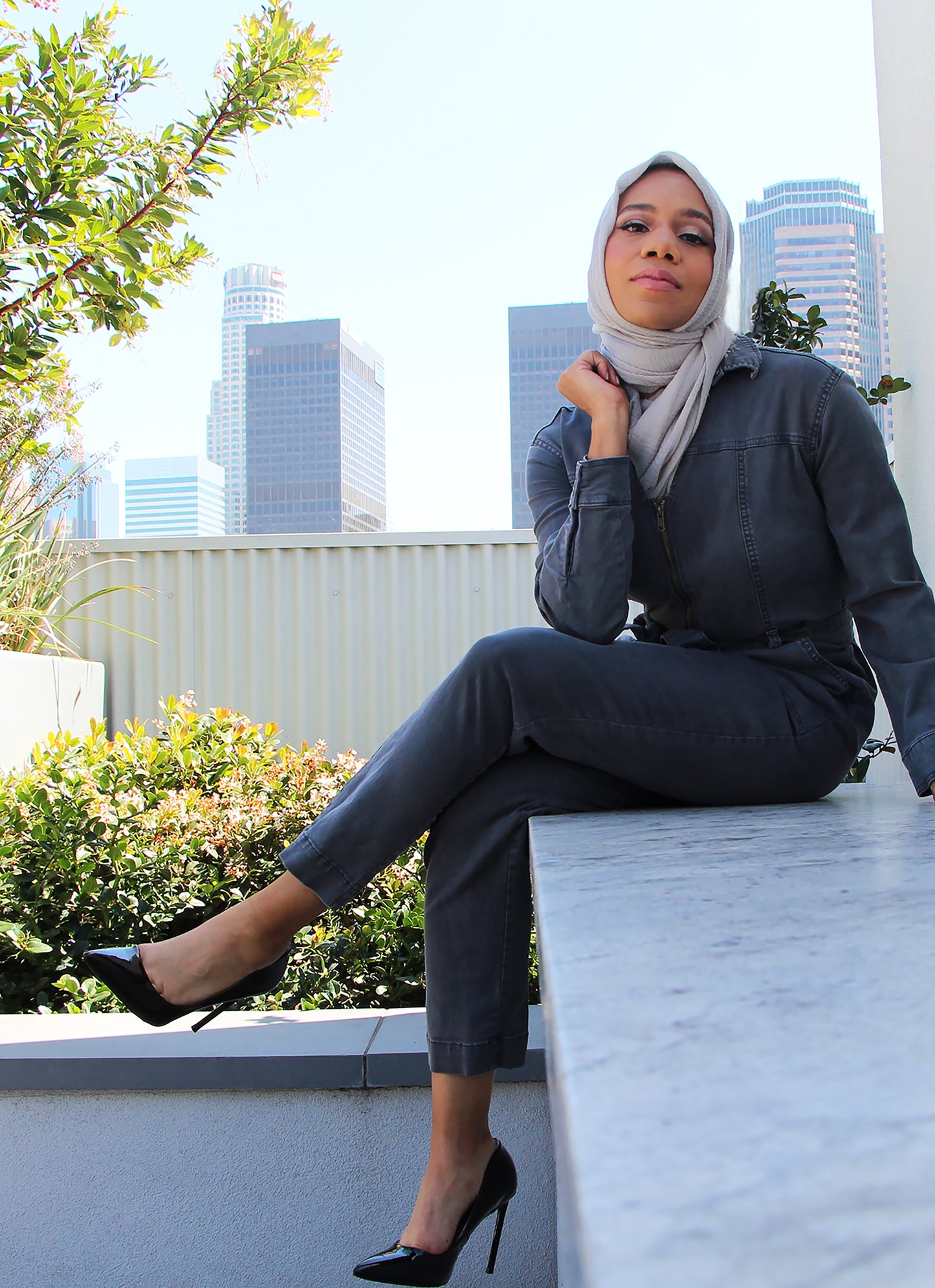 Grey Cotton Hijab