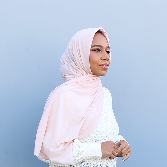 Light Peach Beige Jersey Hijab